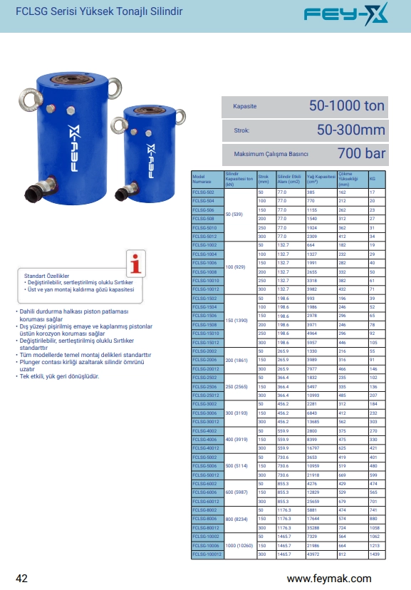 FEY-X FCLSG SERS Yksek Tonajl Silindir  