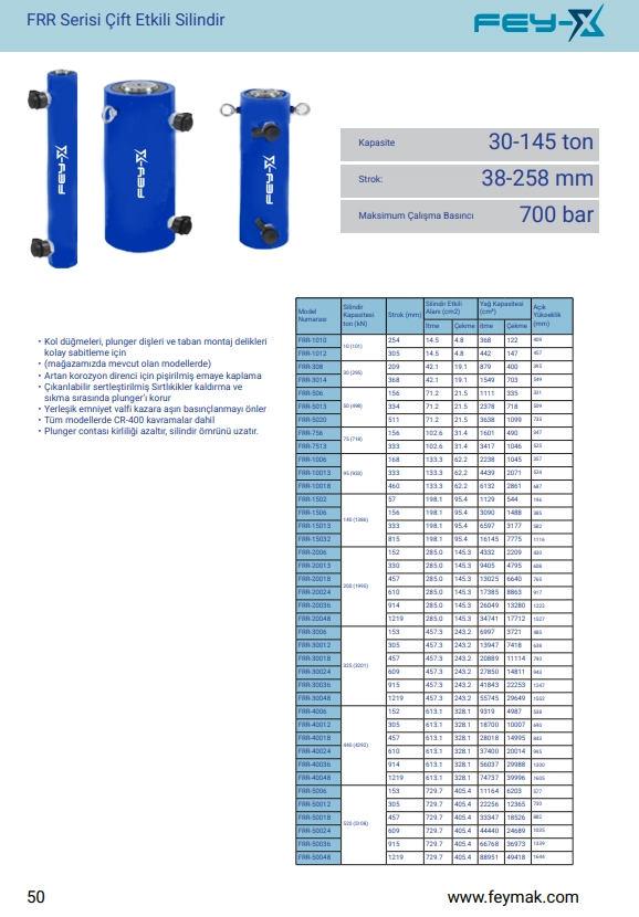 FEY-X FRR Serisi ift Etkili Silindir  